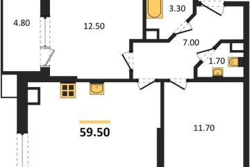 Фото №1: 2-комнатная квартира 59 м² - Краснодар, мкр. Парк Победы, 