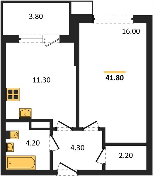 Фото №1: 1-комнатная квартира 41 м² - Краснодар, Прикубанский внутригородской округ, мкр. Парк Победы