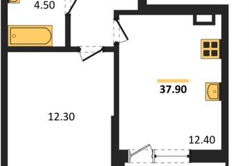 Фото №1: 1-комнатная квартира 37 м² - Краснодар, мкр. Парк Победы, 