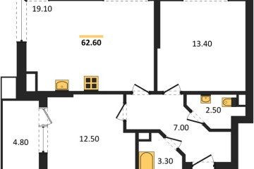 Фото №1: 2-комнатная квартира 62 м² - Краснодар, мкр. Парк Победы, 