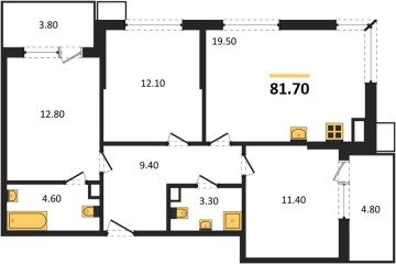Фото №1: 3-комнатная квартира 81 м² - Краснодар, мкр. Парк Победы, 