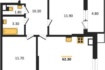 Фото №1: 2-комнатная квартира 62 м² - Краснодар, мкр. Парк Победы, 