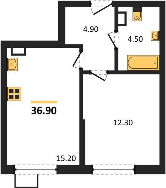 Фото №1: 1-комнатная квартира 36 м² - Краснодар, Прикубанский внутригородской округ, мкр. Парк Победы