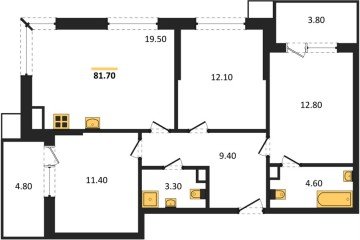 Фото №1: 3-комнатная квартира 81 м² - Краснодар, мкр. Парк Победы, 