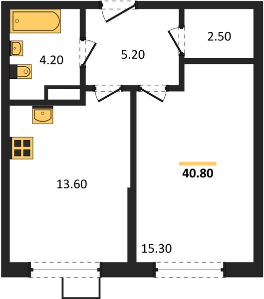 Фото №1: 1-комнатная квартира 40 м² - Краснодар, Прикубанский внутригородской округ, мкр. Парк Победы