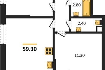 Фото №1: 2-комнатная квартира 59 м² - Краснодар, мкр. Парк Победы, 