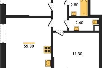 Фото №1: 2-комнатная квартира 59 м² - Краснодар, мкр. Парк Победы, 