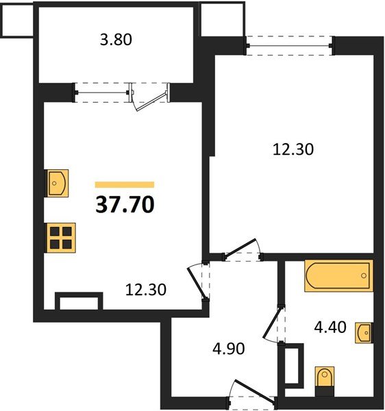 Фото №1: 1-комнатная квартира 37 м² - Краснодар, Прикубанский внутригородской округ, мкр. Парк Победы