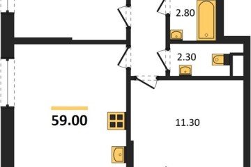 Фото №1: 2-комнатная квартира 59 м² - Краснодар, мкр. Парк Победы, 