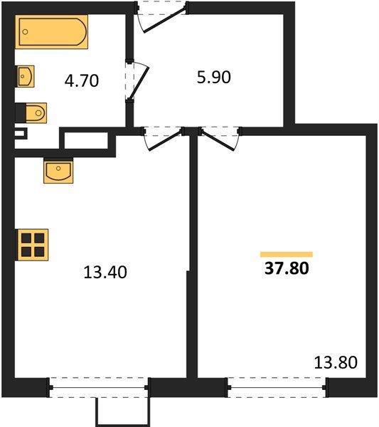 Фото №1: 1-комнатная квартира 37 м² - Краснодар, Прикубанский внутригородской округ, мкр. Парк Победы