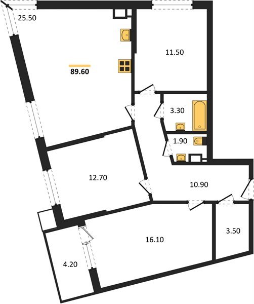 Фото №1: 3-комнатная квартира 89 м² - Краснодар, Прикубанский внутригородской округ, мкр. Парк Победы