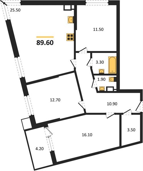 Фото №1: 3-комнатная квартира 89 м² - Краснодар, Прикубанский внутригородской округ, мкр. Парк Победы