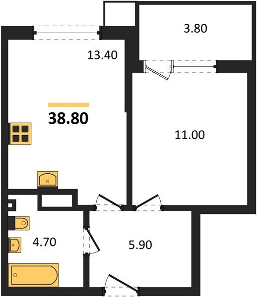Фото №1: 1-комнатная квартира 38 м² - Краснодар, Прикубанский внутригородской округ, мкр. Парк Победы