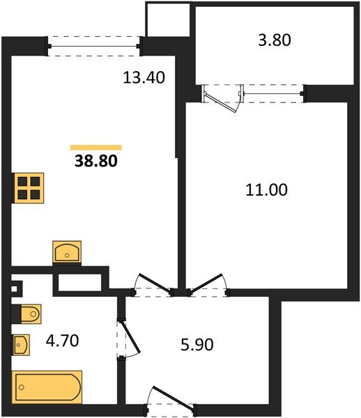 Фото №1: 1-комнатная квартира 38 м² - Краснодар, Прикубанский внутригородской округ, мкр. Парк Победы