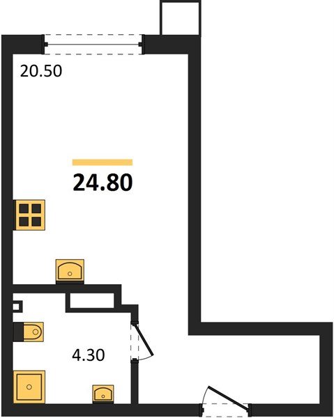 Фото №1: Студия 24 м² - Краснодар, Прикубанский внутригородской округ, мкр. Парк Победы