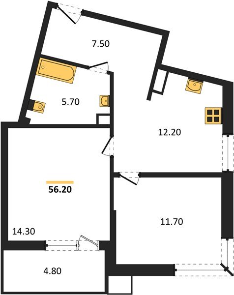 Фото №1: 2-комнатная квартира 56 м² - Краснодар, Прикубанский внутригородской округ, мкр. Парк Победы