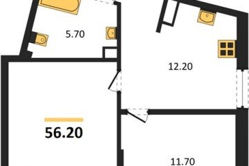 Фото №1: 2-комнатная квартира 56 м² - Краснодар, мкр. Парк Победы, 