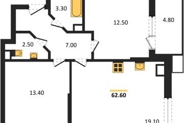 Фото №1: 2-комнатная квартира 62 м² - Краснодар, мкр. Парк Победы, 