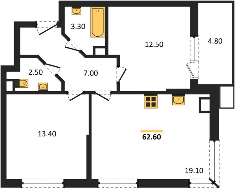 Фото №1: 2-комнатная квартира 62 м² - Краснодар, Парк Победы