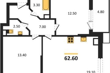 Фото №1: 2-комнатная квартира 62 м² - Краснодар, мкр. Парк Победы, 