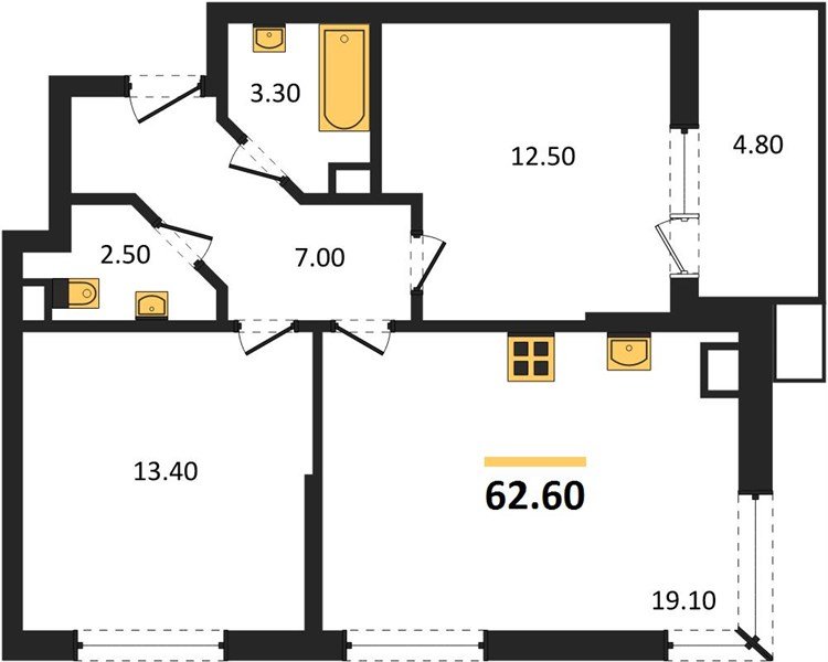 Фото №1: 2-комнатная квартира 62 м² - Краснодар, Парк Победы