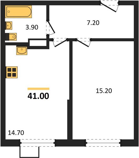 Фото №1: 1-комнатная квартира 41 м² - Краснодар, Прикубанский внутригородской округ, мкр. Парк Победы