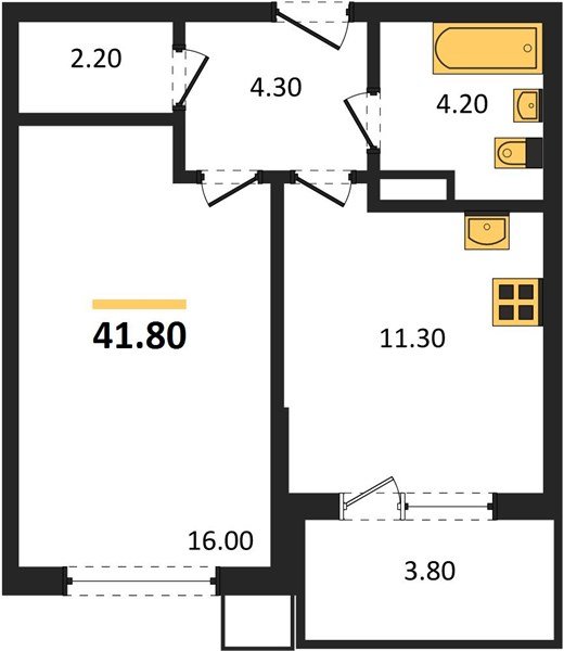 Фото №1: 1-комнатная квартира 41 м² - Краснодар, Прикубанский внутригородской округ, мкр. Парк Победы