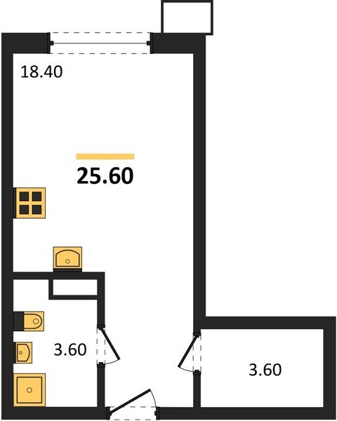 Фото №1: Студия 25 м² - Краснодар, Парк Победы