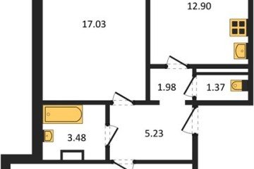 Фото №1: 2-комнатная квартира 62 м² - Берёзовый, мкр. жилой комплекс Молодёжный-2, ул. имени Профессора Малигонова, 50/1