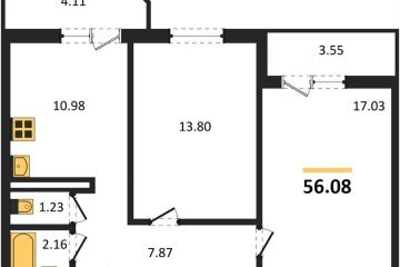 Фото №1: 2-комнатная квартира 56 м² - Берёзовый, мкр. жилой комплекс Молодёжный-2, ул. имени Профессора Малигонова, 50/1