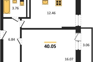 Фото №1: 1-комнатная квартира 39 м² - Яблоновский, ул. Шоссейная, 65