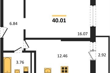 Фото №1: 1-комнатная квартира 39 м² - Яблоновский, ул. Шоссейная, 65