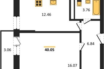 Фото №1: 1-комнатная квартира 39 м² - Яблоновский, ул. Шоссейная, 65