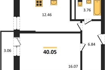 Фото №1: 1-комнатная квартира 39 м² - Яблоновский, 