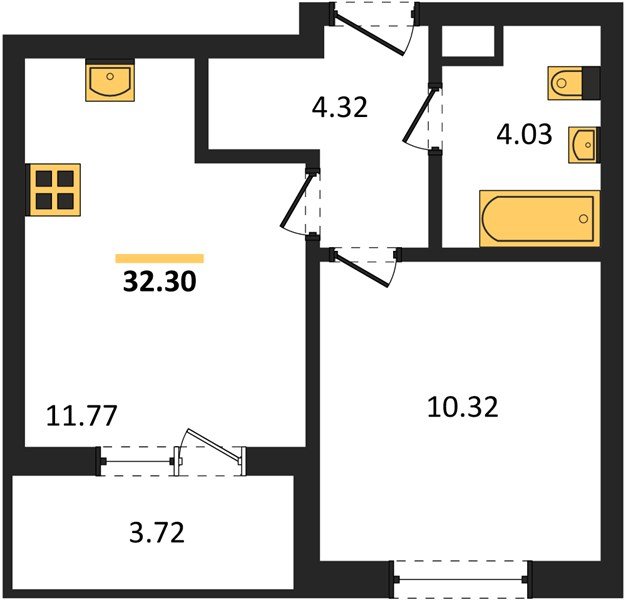Фото №1: 1-комнатная квартира 32 м² - Краснодар, Прикубанский внутригородской округ, мкр. ЖК Тёплые Края