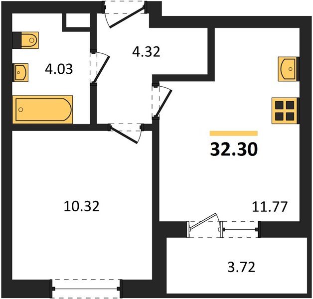 Фото №1: 1-комнатная квартира 32 м² - Краснодар, Прикубанский внутригородской округ, мкр. ЖК Тёплые Края