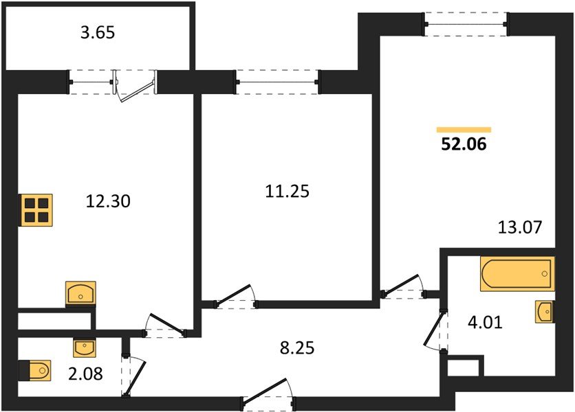 Фото №1: 2-комнатная квартира 52 м² - Краснодар, Прикубанский внутригородской округ, мкр. ЖК Тёплые Края