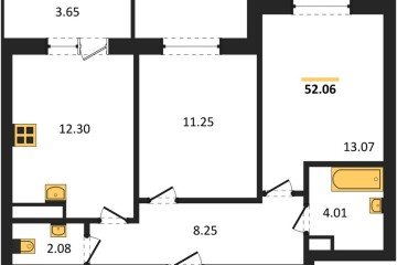 Фото №1: 2-комнатная квартира 52 м² - Краснодар, мкр. ЖК Тёплые Края, 