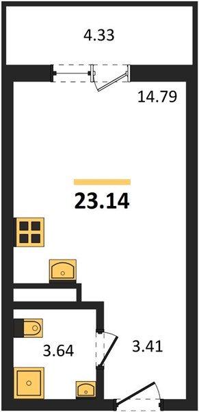 Фото №1: Студия 23 м² - Краснодар, ЖК Тёплые Края