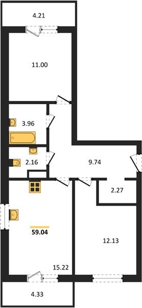 Фото №1: 2-комнатная квартира 59 м² - Краснодар, Прикубанский внутригородской округ, мкр. ЖК Тёплые Края