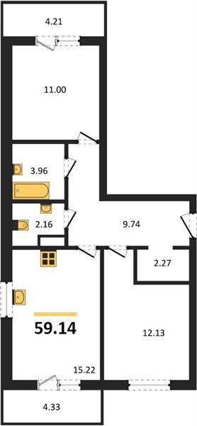Фото №1: 2-комнатная квартира 59 м² - Краснодар, Прикубанский внутригородской округ, мкр. ЖК Тёплые Края