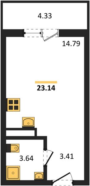 Фото №1: Студия 23 м² - Краснодар, Прикубанский внутригородской округ, мкр. ЖК Тёплые Края