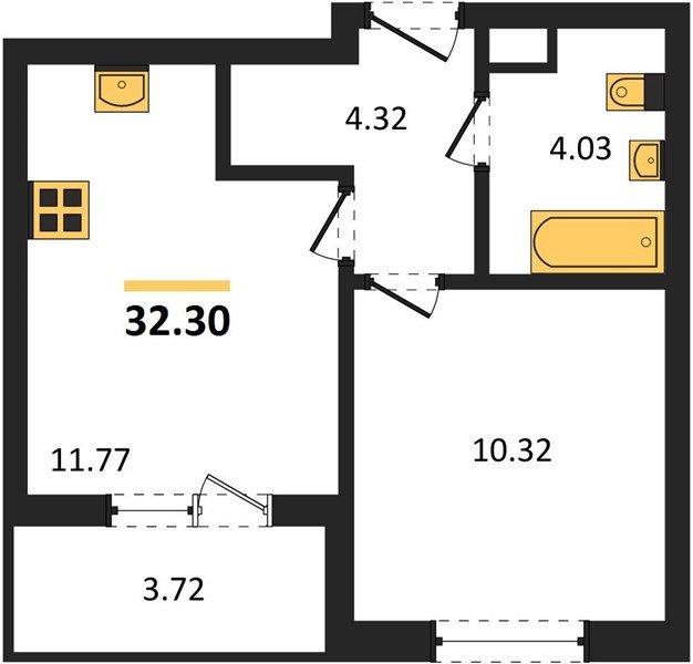 Фото №1: 1-комнатная квартира 32 м² - Краснодар, Прикубанский внутригородской округ, мкр. ЖК Тёплые Края