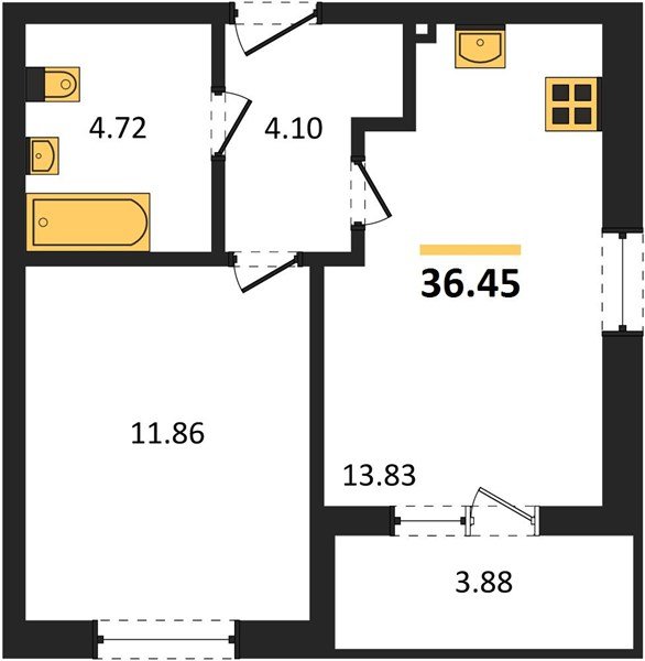 Фото №1: 1-комнатная квартира 37 м² - Краснодар, Прикубанский внутригородской округ, мкр. ЖК Тёплые Края