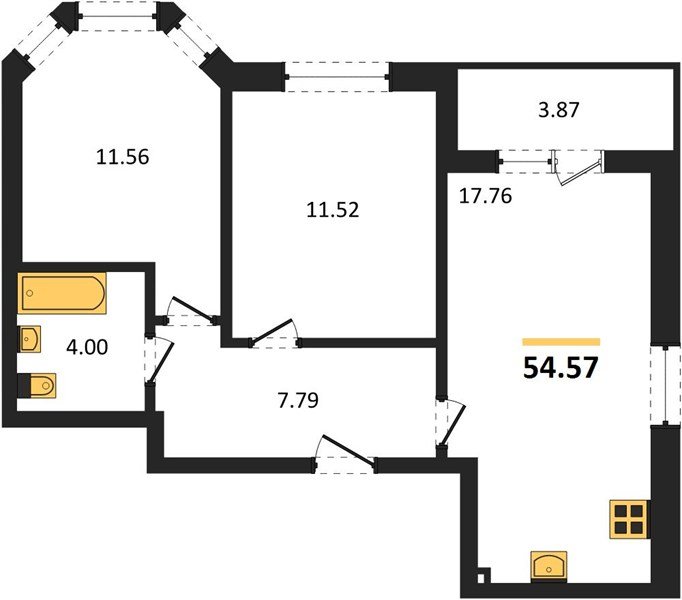 Фото №1: 2-комнатная квартира 53 м² - Краснодар, ЖК Тёплые Края