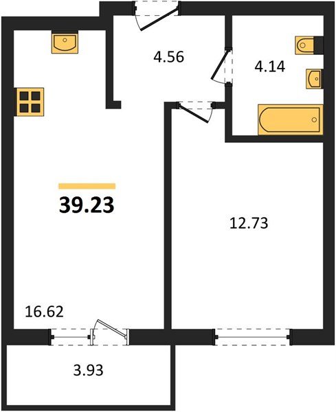 Фото №1: 1-комнатная квартира 39 м² - Краснодар, Прикубанский внутригородской округ, мкр. ЖК Тёплые Края