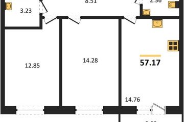 Фото №1: 2-комнатная квартира 56 м² - Краснодар, мкр. ЖК Тёплые Края, 
