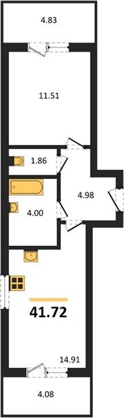 Фото №1: 1-комнатная квартира 41 м² - Краснодар, Прикубанский внутригородской округ, мкр. ЖК Тёплые Края