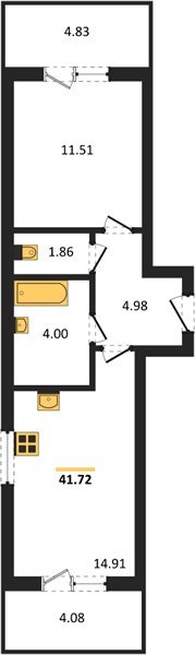 Фото №1: 1-комнатная квартира 41 м² - Краснодар, Прикубанский внутригородской округ, мкр. ЖК Тёплые Края