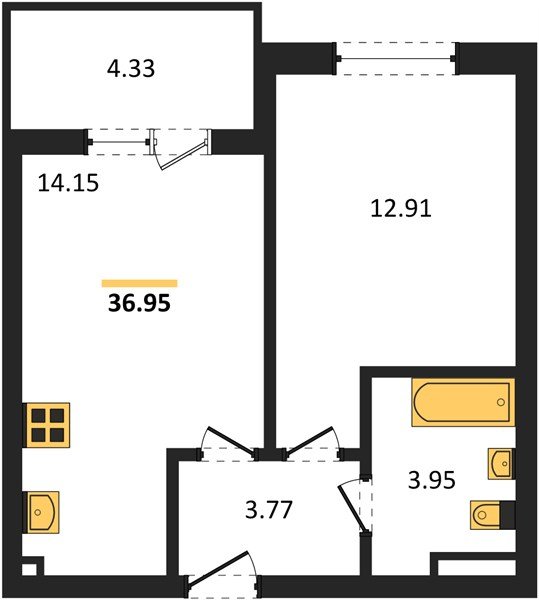 Фото №1: 1-комнатная квартира 36 м² - Краснодар, Прикубанский внутригородской округ, мкр. ЖК Тёплые Края